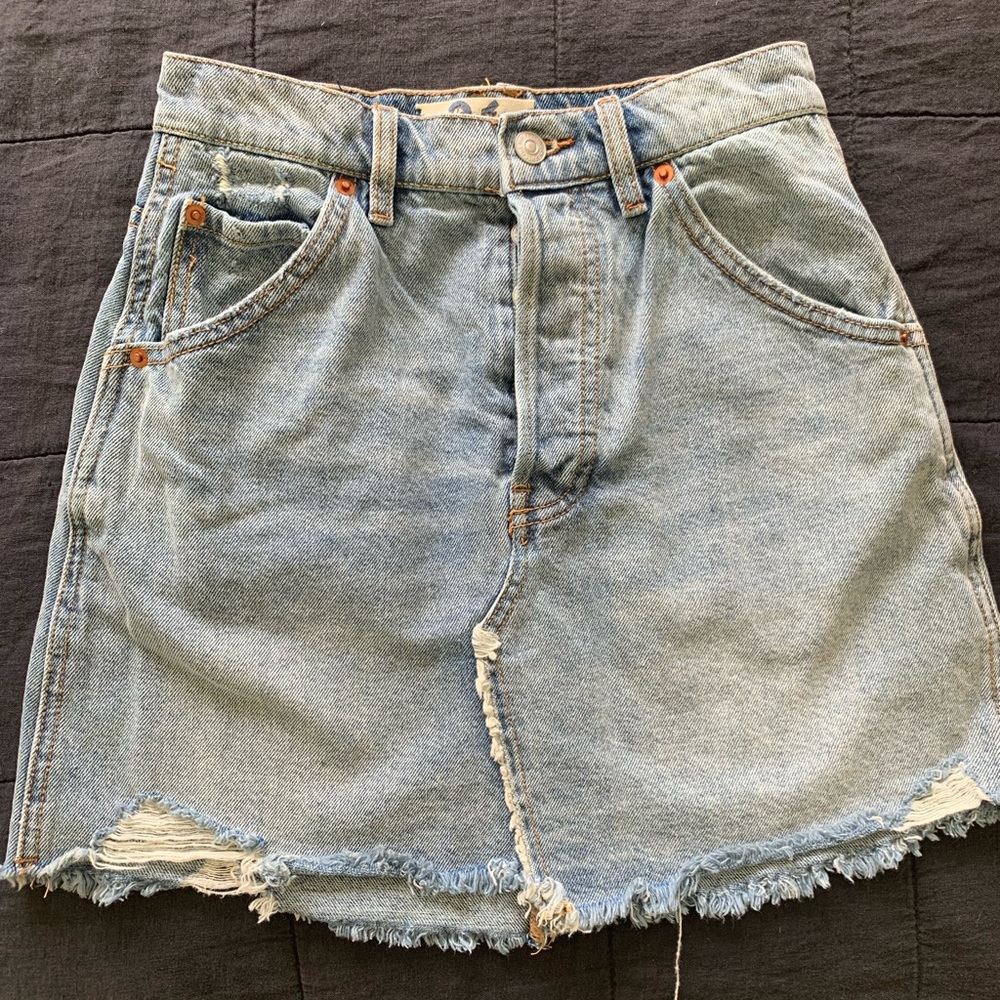 NWOT Free People Denim Mini Skirt